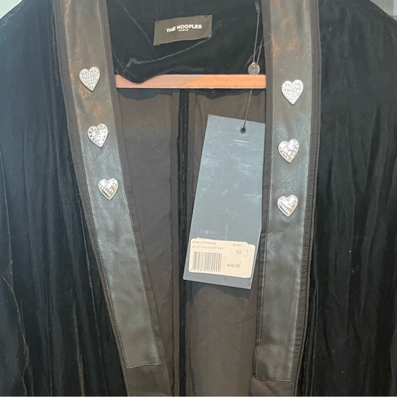 The Kooples Heart Pin Velvet Kimono Jacket NWT Perf for Glamorous Halloween 🎃 - Picture 10 of 13